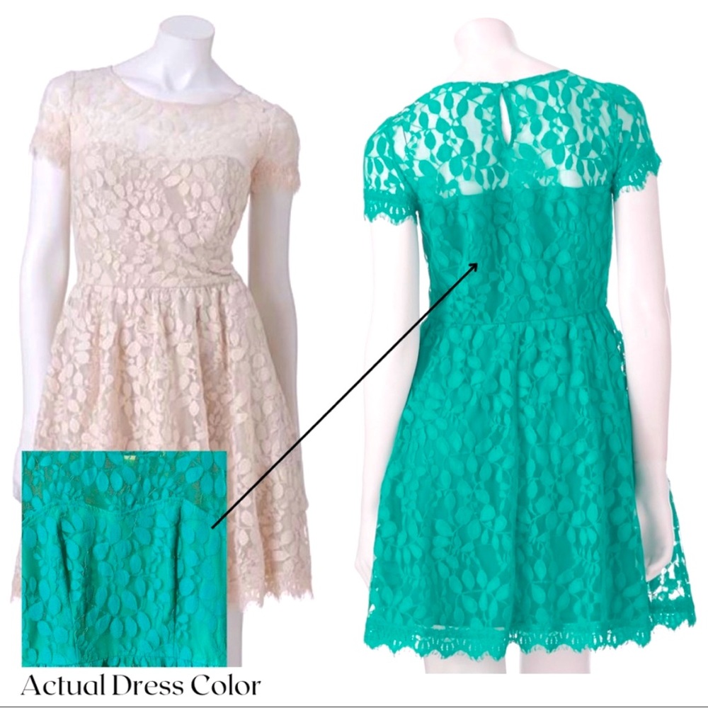 Green Leaf Lace Dress, women’s size 6